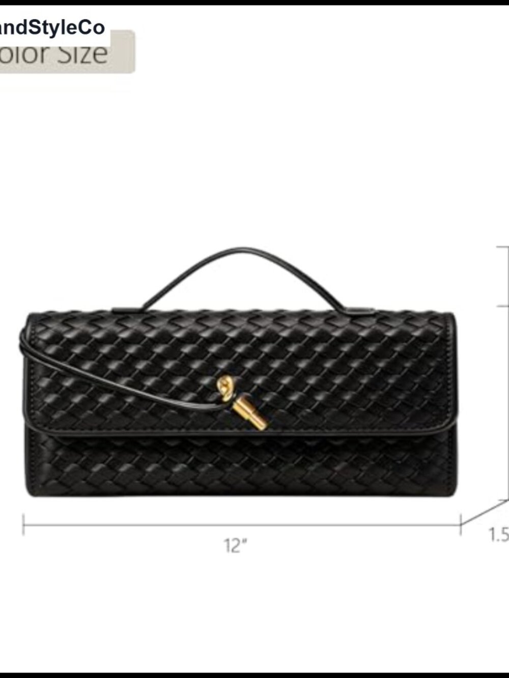 Woven Handbag for Women PU Leather Evening Clutch Crossbody Shoulder Bag - Picture 5 of 5